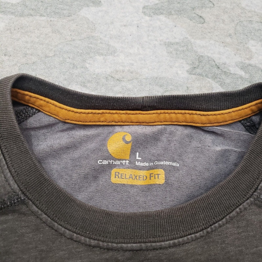 Carhartt Shirt Mens Large Gray Short Sleeve Relaxed Fit Pockets Workwear - Picture 6 of 11